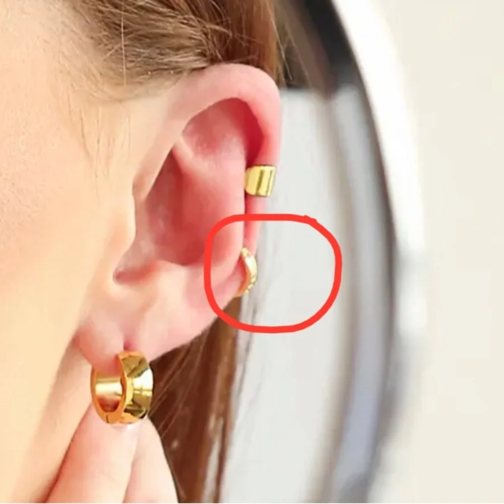 Gold Plated Sterling Silver CZ Ear Cuffs - Picture 2 of 6